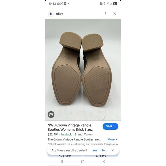 Crown Vintage Womens Tan‎ Lace-Up Ankle Booties W Block Heel Size 11M Synthetic - Picture 10 of 10